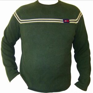 Abercrombie & Fitch Vintage Striped‎ Crewneck Sweater Green A+92 Large Mens Y2K